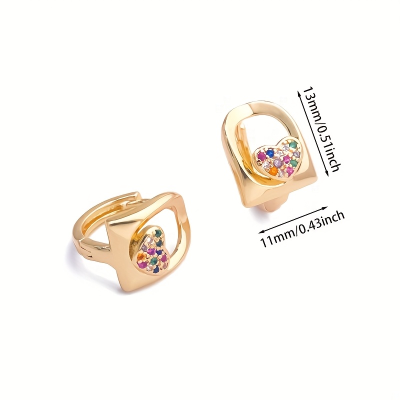 Women's Heart-Shaped Lock Inlaid Ear Cuffs, Exquisite Design